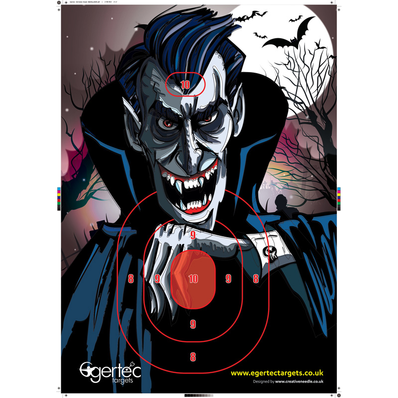 Egertec Halloween target face Dracula