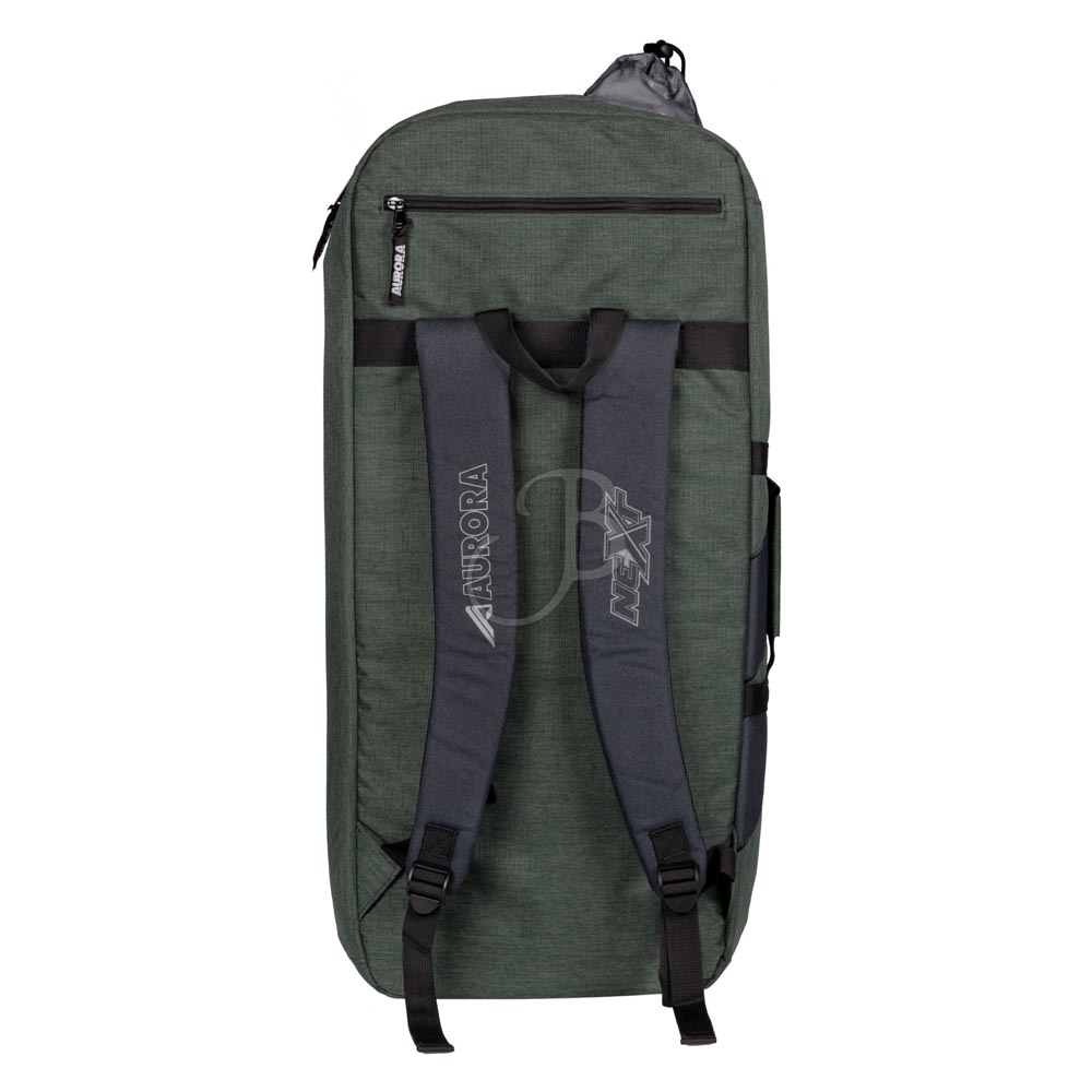 rugzak, backpack, groen, schouderbanden, zijkant vak