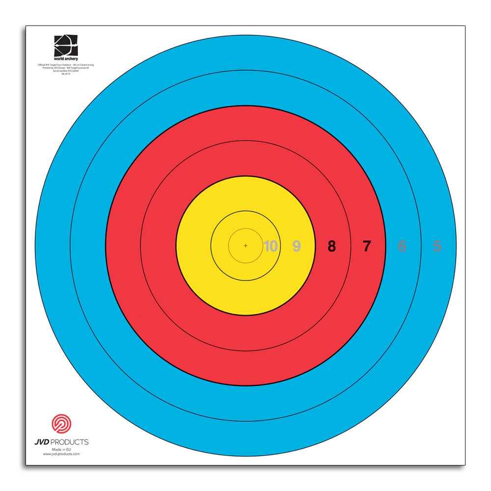 JVD target face FITA 80cm Centre 6-Ring 