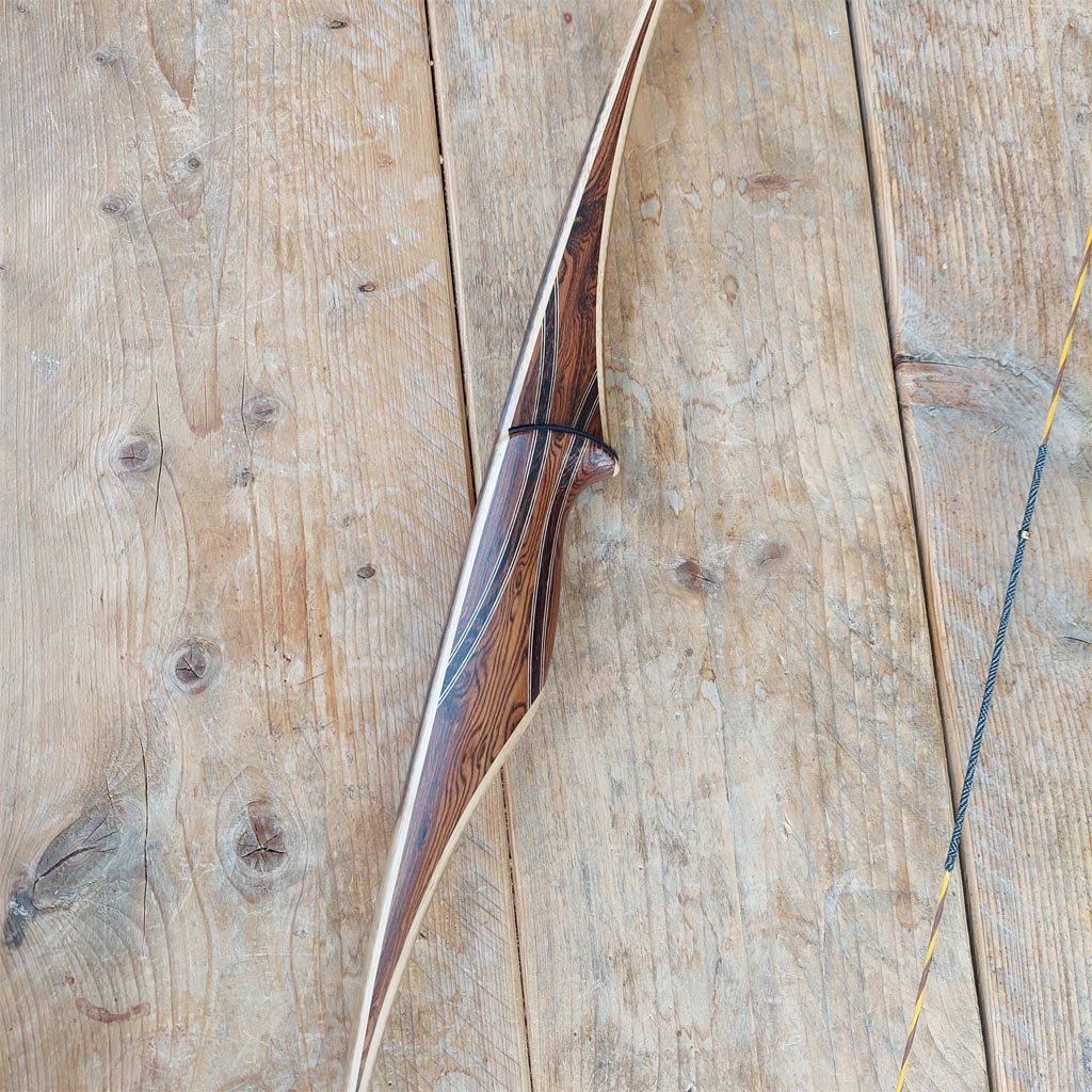 boog, houten boog, rakend houtsner, touw opboog, archeryboog