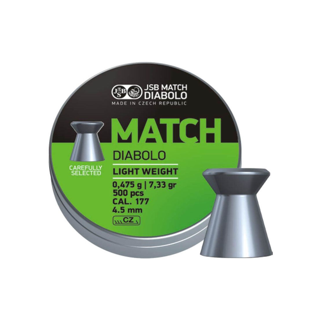JSB Match Light 4.5 mm Diabolo Airgun Pellets - 500 pcs