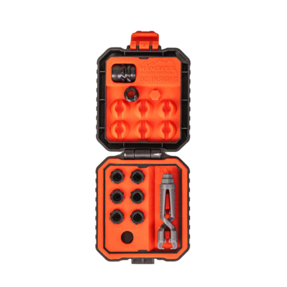 multitool, tool kit, case, orange, pliers