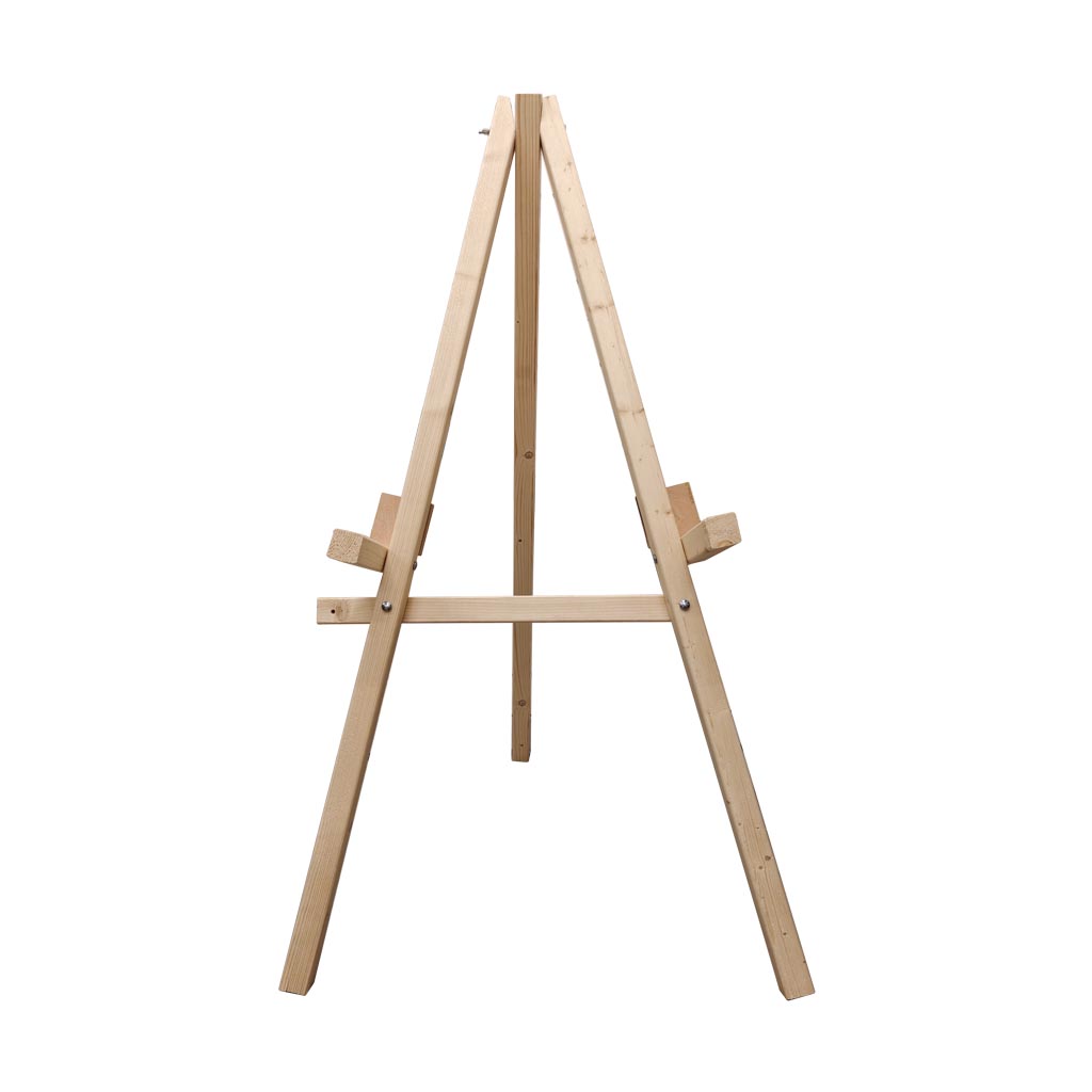 houten onderschot, easel, staand kader, kunstenaarsstandaard, houtkleur