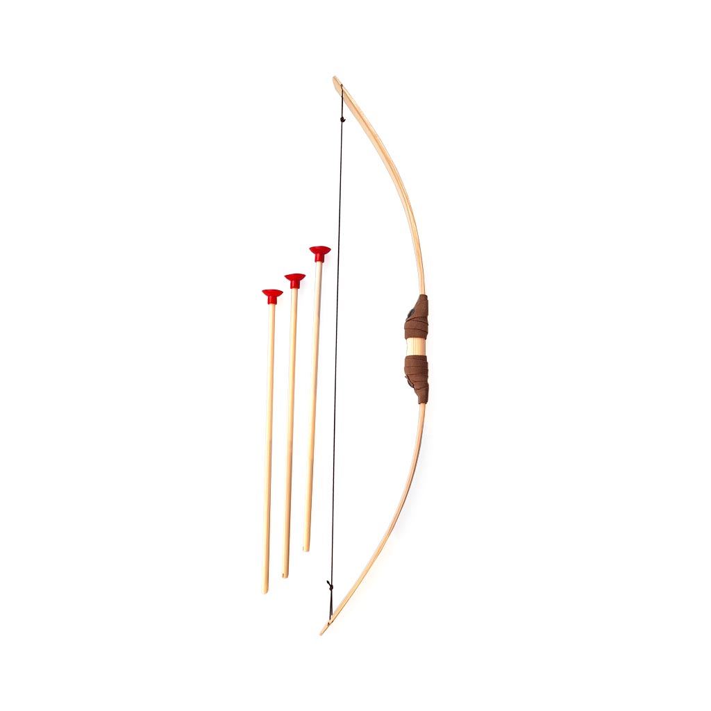 Holzkonig Wooden Kids Bow with 3 Arrows