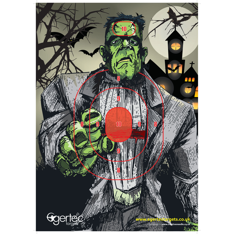 Egertec Halloween target face Frankenstein