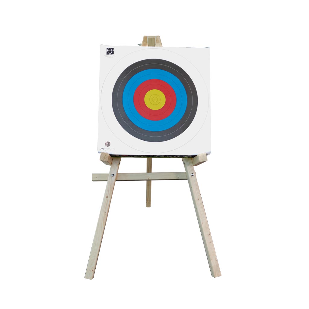 targetschaal, boogschiettarget, targetbord, houten standaard, kleurringen